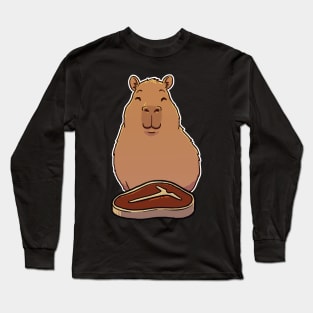 Capybara T bone Steak Long Sleeve T-Shirt